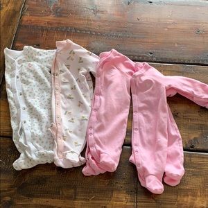 4 Polo footed onesies